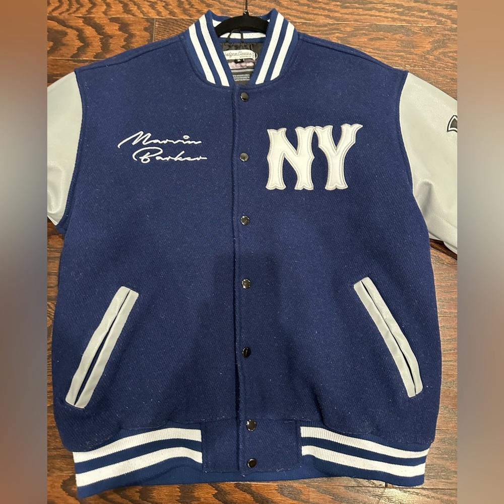 DODGERS CLASSIC VARSITY JACKET NAVY X GREY